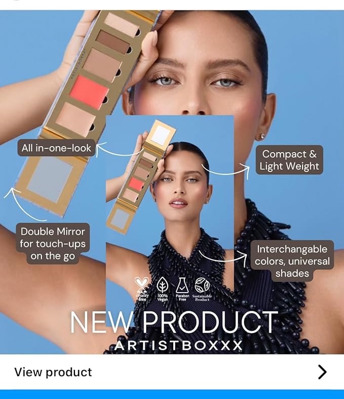 Hamptons Polish & Glowww Palette – 5-Piece Refillable Makeup Palette for Radiant Skin - Highlighters, Blush, Contour & Eye Shadows - Blendable, Long-Lasting, Vegan & Cruelty-Free