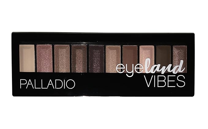 Palladio Eyeland Vibes, Escape to the Tropics, 10 Count Eyeshadow Palette, 5 Curated Palettes, Seductive Nudes to Vibrant Hues, Complimentary Shades, Day and Night Looks, Rich Pigment, Horizon