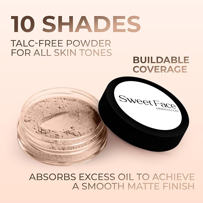 Light Shade Foundation (30g Full Size Sifter Jar) Matte Mineral Makeup Loose Powder Foundation – Full Coverage, Natural Finish, Noncomedogenic, SPF 30