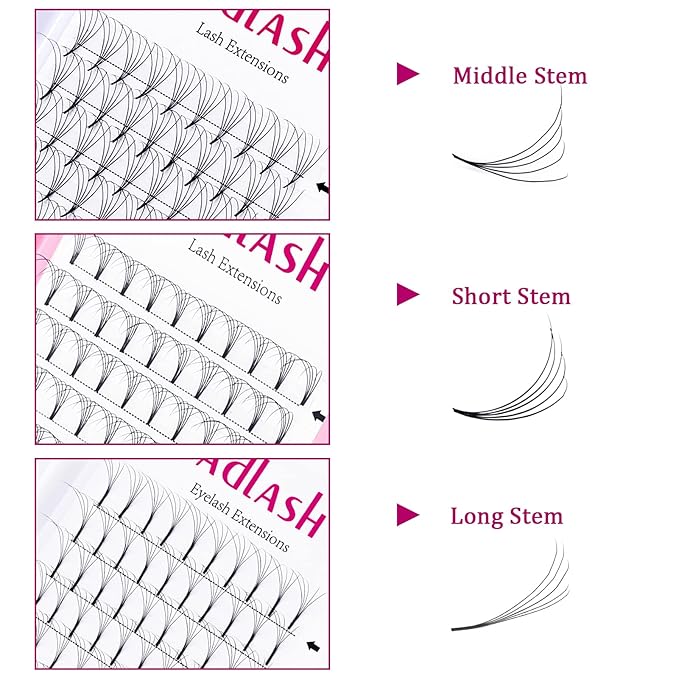 Premade Lash Fans Short Stem Volume Lash Extensions Premade Fans Eyelash Extensions 3D 4D 5D 6D Premade Lash Extensions Fans 0.07 0.10 8-20mm Available (5D-0.10C, 15mm)
