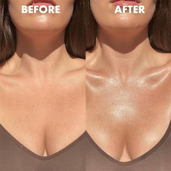 PHOERA Body Shimmer Oil,Waterproof Long Lasting Moisturizing Body Luminizer Glow, Illuminator Highlighter for Face with Makup Bursh, 1oz/Jars(2PCS 101 Rose Gold)