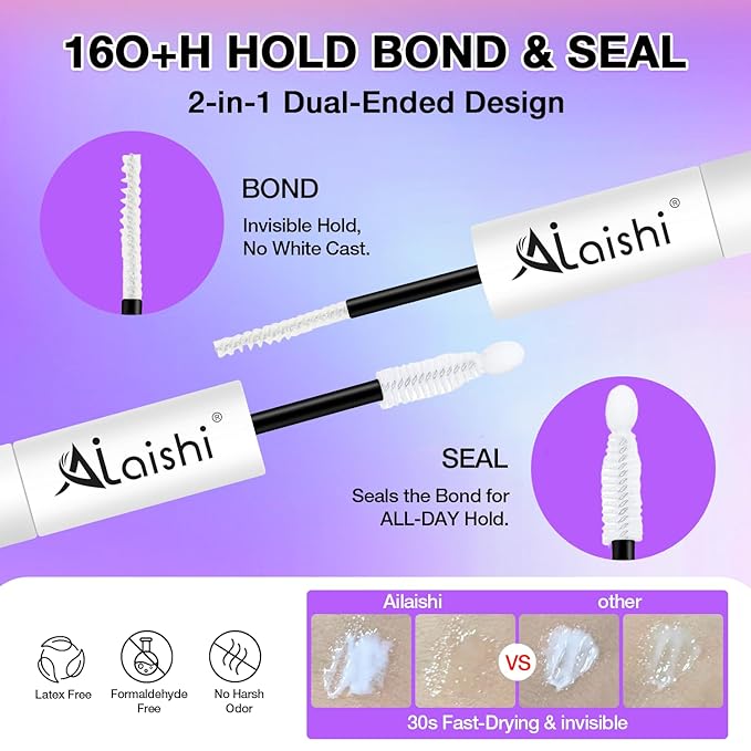 Wispy False Eyelashes Kit With Bond, Seal and Tweezer, 7 Pairs Natural Look Fake Cat Eye Lashes Strips Thin Band Extensions Waterproof Easy Eyelashes for Beginners RQ01