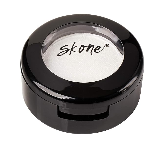 Skone Cosmetics Gems Eye Shadow, Highly Pigmented, Longwear Eye Makeup, Single Eyeshadow with Pro Shimmery Finish - Ultra-Blendable, Slightly Shimmer Shades - White Eyeshadow - Love