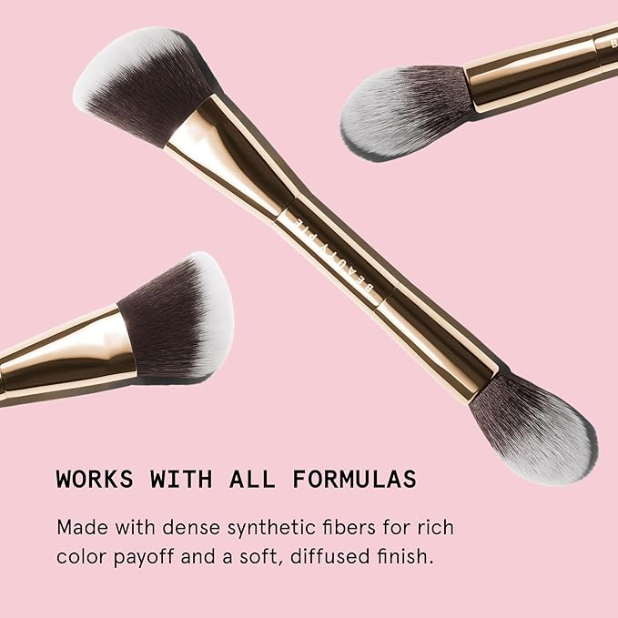 Beauty Pie Double-Ended Sculpt & Blush Brush 012 – Professional Angled Contour & Tapered Highlight Makeup Brush – Vegan, Cruelty-Free Synthetic Bristles – Sculpt, Blend & Highlight in One Tool