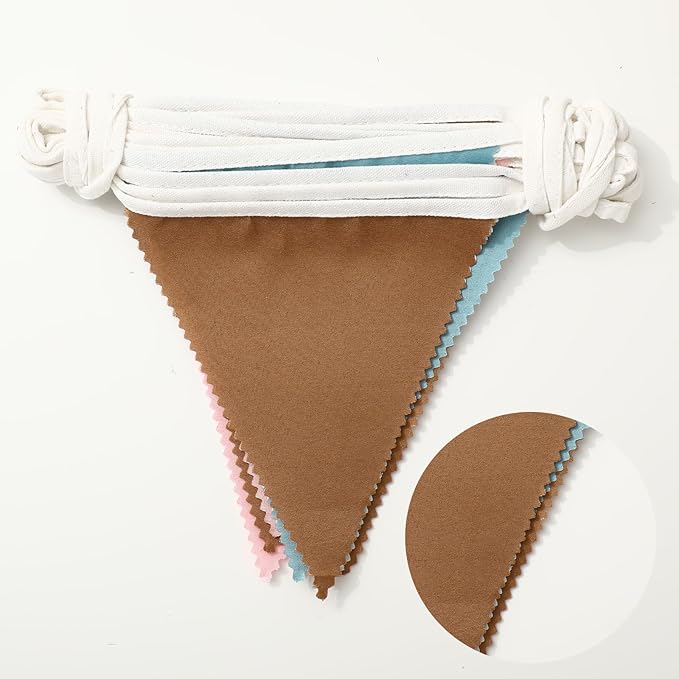 33 Ft Gingham Hanging Banner Decoration Boho Pennant Plaid Triangle Flag Fabric Bunting Garland for Birthday Wedding Baby Shower Party Supplies