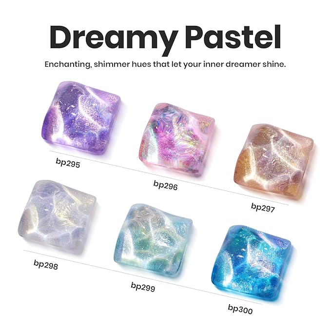 Beetles Chameleon Nail Polish Set, 6 Colors Dreamy Pastel Quick Dry Nail Polish,Glitter Colors Fingernail Polish DIY Nail Lacquer Nail Art Kit Home Gift for Women Girl