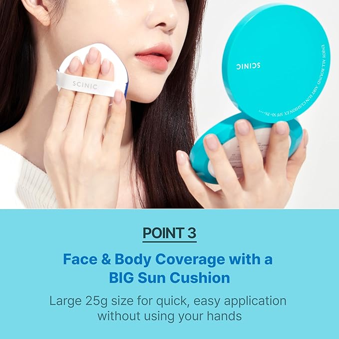 SCINIC Enjoy All Round Airy Sun Cushion EX SPF50+PA++++, 0.88 Fl Oz (Pack of 1)