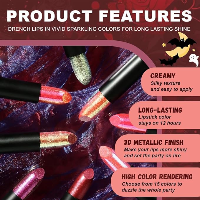 Nude Pink Metallic Lipstick for Women,Lightweight Non-Drying Shimmer Frosted Lipsticks,Glitter Lip Gloss Stain Long Lasting Waterproof No Smudge Proof No Transfer 12 Hour,Cruelty-Free Makeup