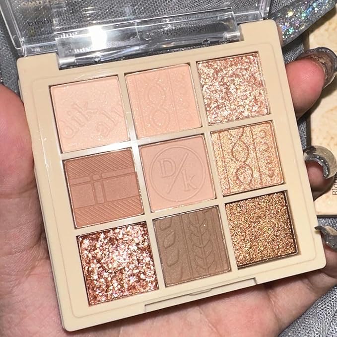 9Colors Neutral Eye Shadow Palette Eyeshadow Kit Nudes,Matte Glitter Natural Neutral Eyeshadow Palettes for Hazel Eyes Long Lasting Naturing-Looking Travel Eyeshadow Nude Palette