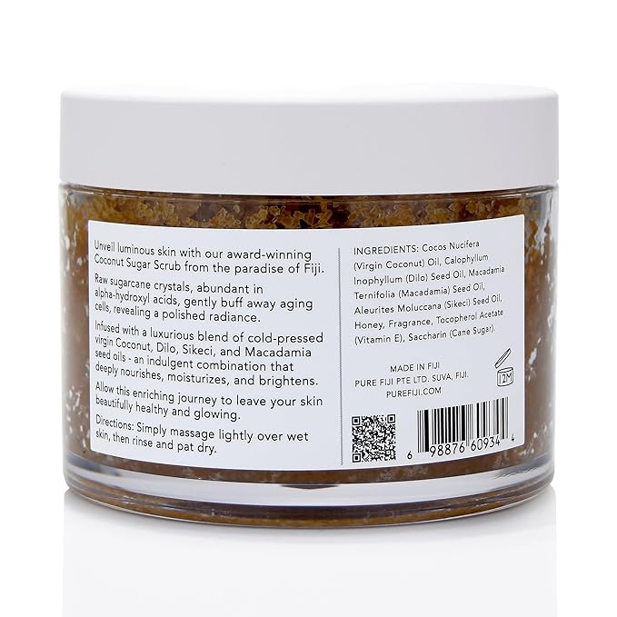 Pure Fiji Coconut Sugar Body Scrub, Coconut Milk & Honey (10.14 Oz /300ml)