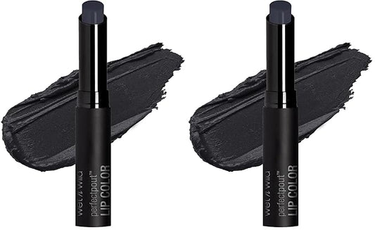 wet n wild Perfect Pout Lipstick, Black Power Outage Vegan | Gluten-Free | Cruelty-Free | Lip Color (Pack of 2)