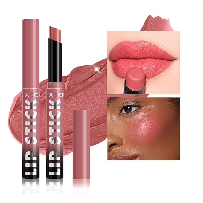 COOL STORY Matte Lipstick Lightweight Blurring Formula with High Impact Pigment, Long-lasting, 0.07 oz (Rose Nude)