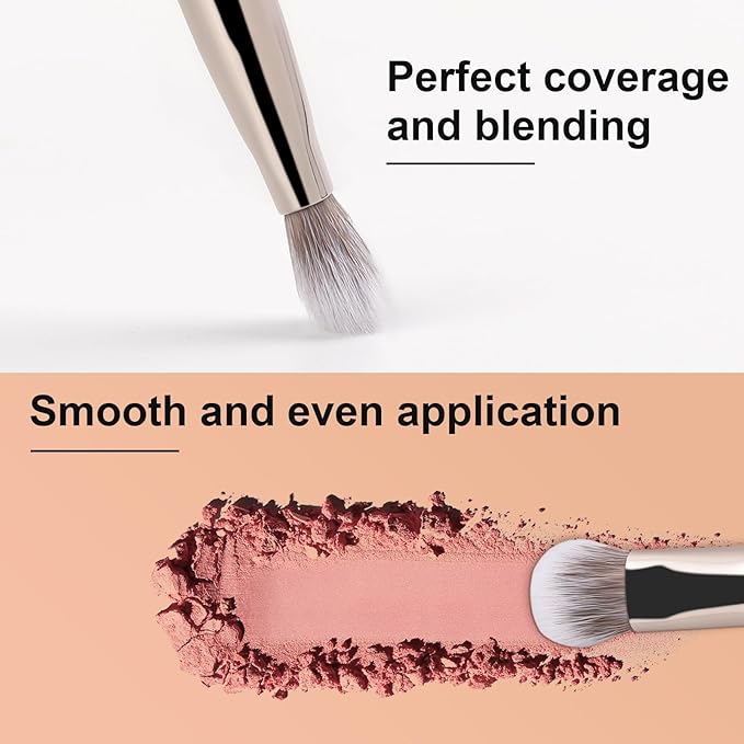 TEOYALL Eye Crease Brush, Soft Dense Synthetic Bristles Eyeshadow Brush Flat Concealer Brush For Powder Cream Concealer Highlight