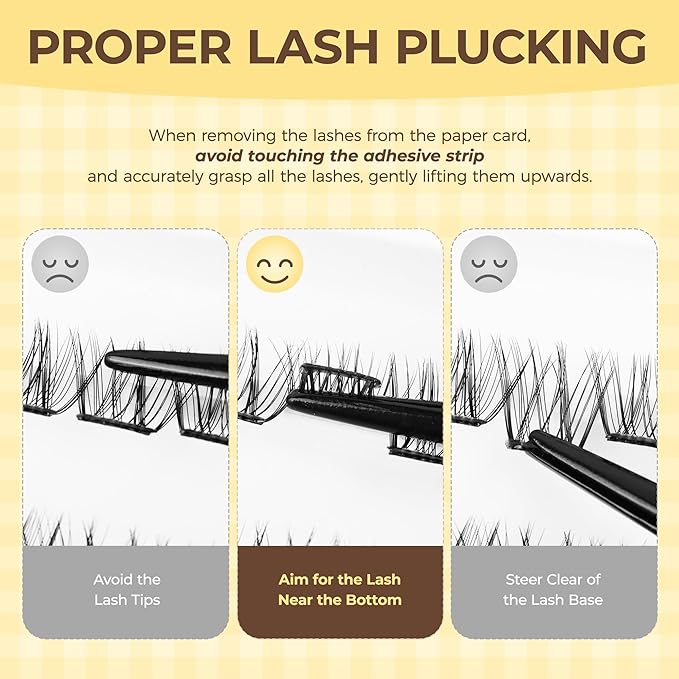 PopUp Self Adhesive Eyelashes Clusters, Press On Lashes Pre Glued Eyelash Extension Kit with Lash Tweezer,10-16mm No Glue No Remover Needed Self Adhesive Lashes Clusters AC01-X