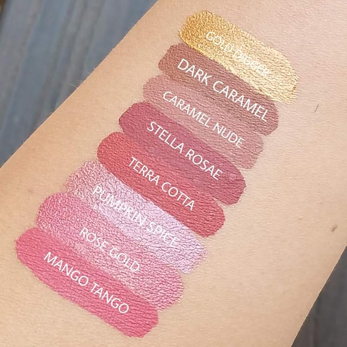 Aromi Matte Liquid Lipstick, Long-lasting, Chestnut, Rosy Lip Color, Vegan, Cruelty-free, Smudge Proof, Earthy Shade, Warm Tone (Stella Rosae)