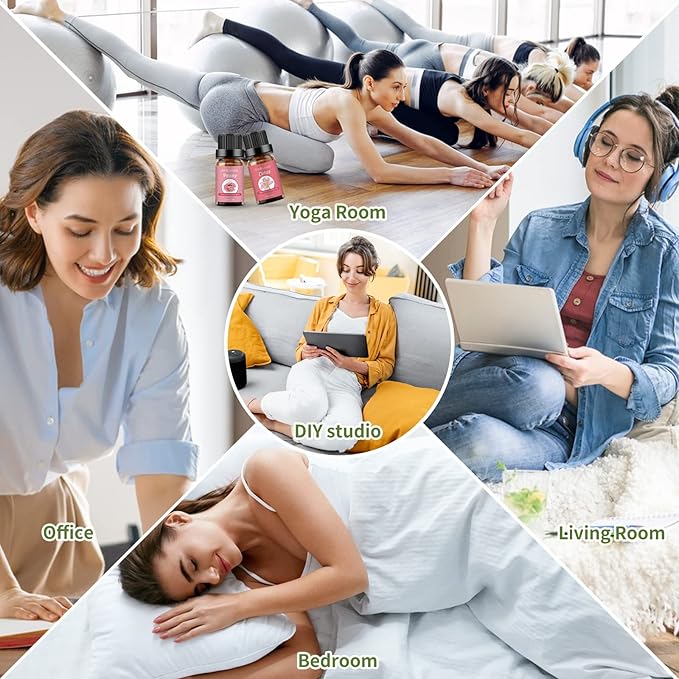 Sedbuwza Peony Lotus Essential Oil Set, Peony Fragrance Oil Lotus Scent Oil Set for Diffuser, Aromatherapy, Massage, Soap, Candle Making 2 x 10 ml