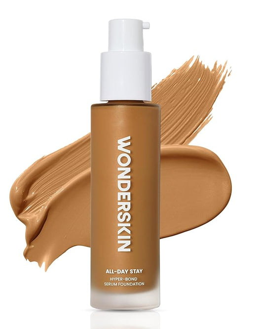 Wonderskin Hyper-Bond Serum Foundation – Waterproof, Transfer-Proof, 24HR Longwear Face Makeup with Niacinamide & Hyaluronic Acid – Lightweight, Natural Finish, Vegan & Cruelty-Free (Spirit)