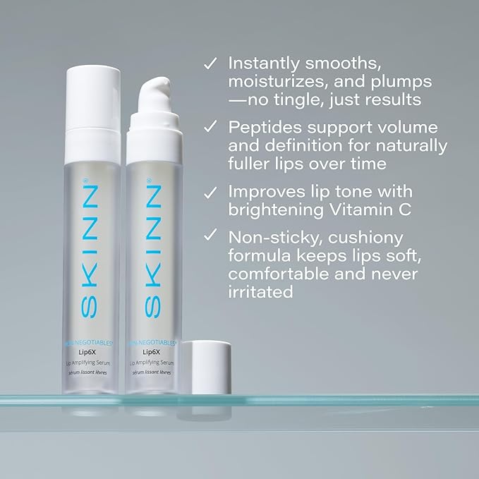 SKINN Lip Amplifying Serum, Lip6X with Peptides - Deep Moisturizing Serum Instantly Plumps, Hydrates & Smooths Lips & Boosts Collagen Production - Lip Care Products for Women