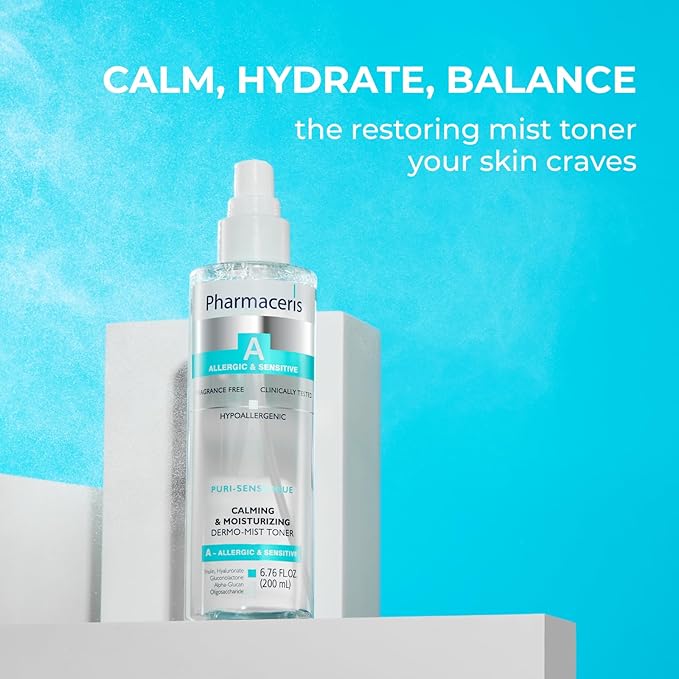 Pharmaceris Calming Mist Toner - Soothing & Hydrating Face Mist for Sensitive & Allergy-Prone Skin; Restores pH, Refreshes & Supports Skin’s Barrier & Microbiome Puri-SENSILIQUE, 6.76 fl oz