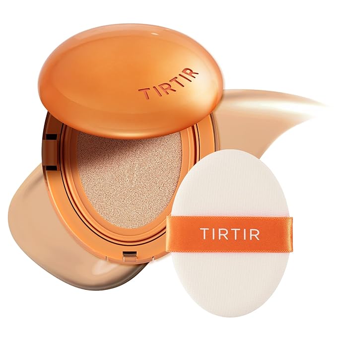 TIRTIR Mask Fit Ai Filter Cushion Foundation | AI-Like Semi-Matte Finish - Up to 72-Hour Medium to Full Coverage Korean BB Cushion Make up Beauty, #24N Latte, 0.63 Fl Oz