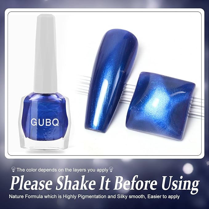 Major Dijit Quick Dry Nail Polish 12ml/0.41fl oz Pearl Blue Regular Nail Lacquer Fast Drying & Long Lasting Nail Polish Nail Art Effect for Nail Salon