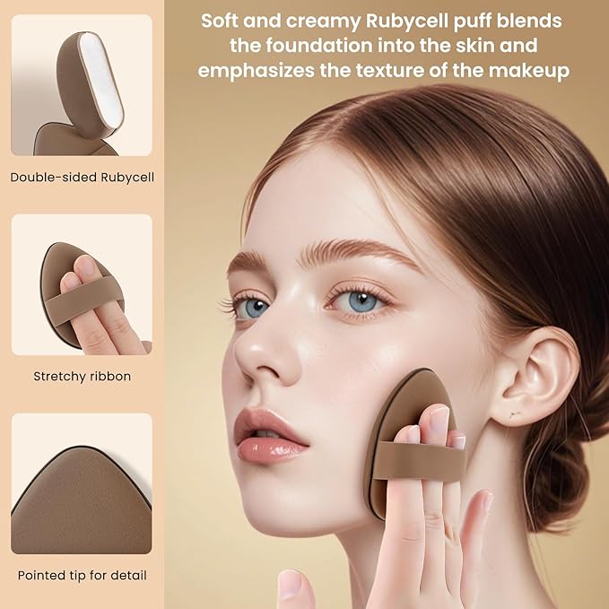 Ultra Thin Flat Foundation Brush for Liquid Makeup,Liquid Foundation Brush 0.1mm Peak, Flat Makup Brush with Power Puff for Liquild and Cream