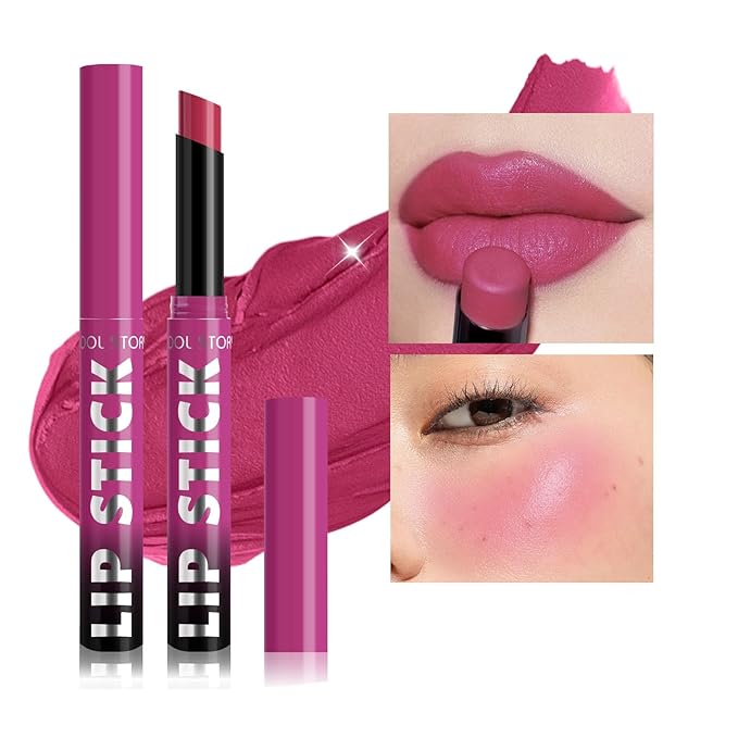 COOL STORY Matte Lipstick Lightweight Blurring Formula with High Impact Pigment, Long-lasting, 0.07 oz (Pitaya Pink)