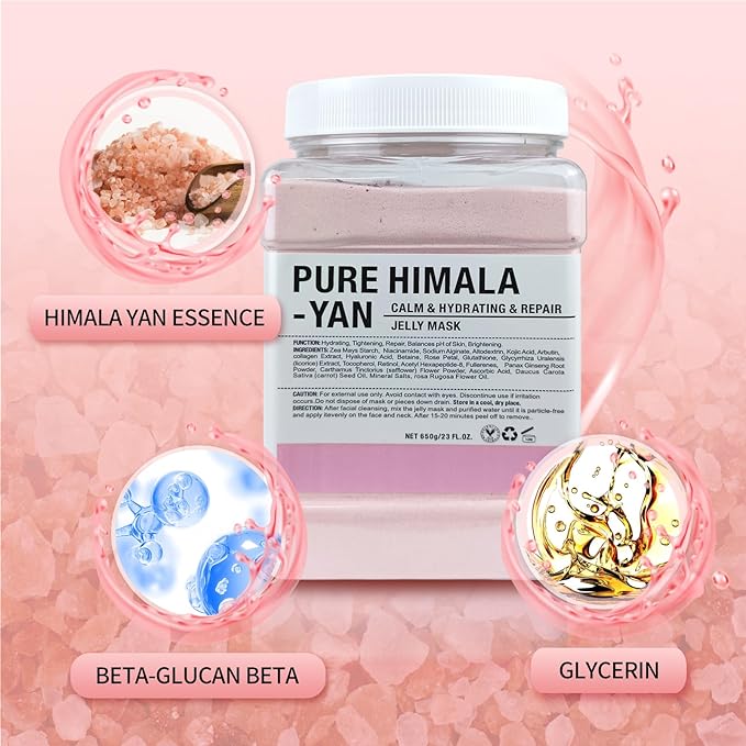 Jelly Mask for Facials Professional, Hydrating & Moisturizing Peel-Off Natural Gel Face Mask SkinCare, Professional Spa Use Jelly Face Masks, Deep Hydration & Glow 23 Fl Oz (Pure Himala Yan)
