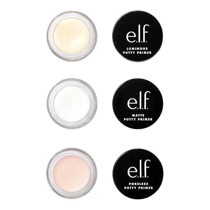 e.l.f. Cosmetics Putty Primer Trio, Includes Poreless Putty, Matte Putty & Luminous Putty, Travel Size, 0.14 Oz (4g) Each, 0.14 ounces