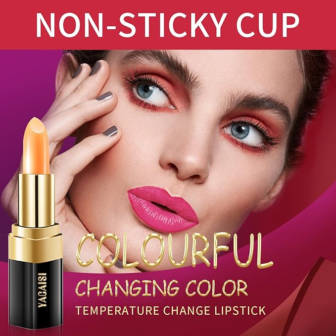 Red Cherry Color Changing Lipstick, Natural Moisturizing Lip Gloss Korean Lip Balm Long Lasting Lip Care Labiales Magicos Nutritious Magic Lipstick For Women