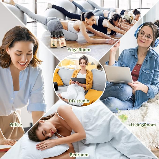 Sedbuwza Sandalwood Jasmine Essential Oil Set, Sandalwood Fragrance Oil Jasmine Scent Oil Set for Diffuser, Aromatherapy, Massage, Soap, Candle Making 2 x 10 ml