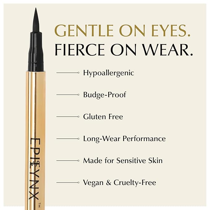 EPILYNX Waterproof Eyeliner - Smudge-Proof Liquid Eyeliner Pen with Precision Tip for Smooth, Long-Lasting Application - Vegan, Hypoallergenic & Gluten-Free Eye Liner - 2mL Shimmer Summer Red