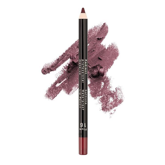 Radiant Professional Waterproof Lip Liner Pencil - Long Lasting Lip Liner for Defined Lips - Soft & Creamy Lipliner with Vitamin E - 1.20 gr, (16 PLUM)