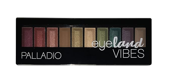 Palladio Eyeland Vibes, Escape to the Tropics, 10 Count Eyeshadow Palette, 5 Curated Palettes, Seductive Nudes to Vibrant Hues, Complimentary Shades, Day and Night Looks, Rich Pigment, Paradise
