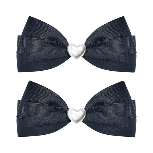 2pcs Black hair bows for girls, cute bow hair clips for women, black hair bow with alligator hair clip, hair accessories for girls