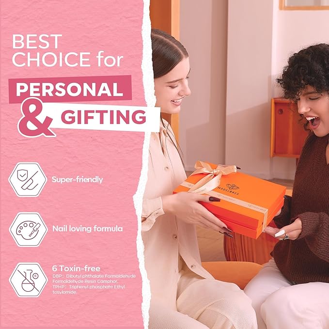 modelones Nail Polish Set 12 Colors Nude Pink Quick Dry Mini Nail Lacquer Kit, Neutral Shimmer White Glitter Finger Toe Nail Polish Bulk Manicure DIY Nail Art Salon Travel Home Gift for Women Girls