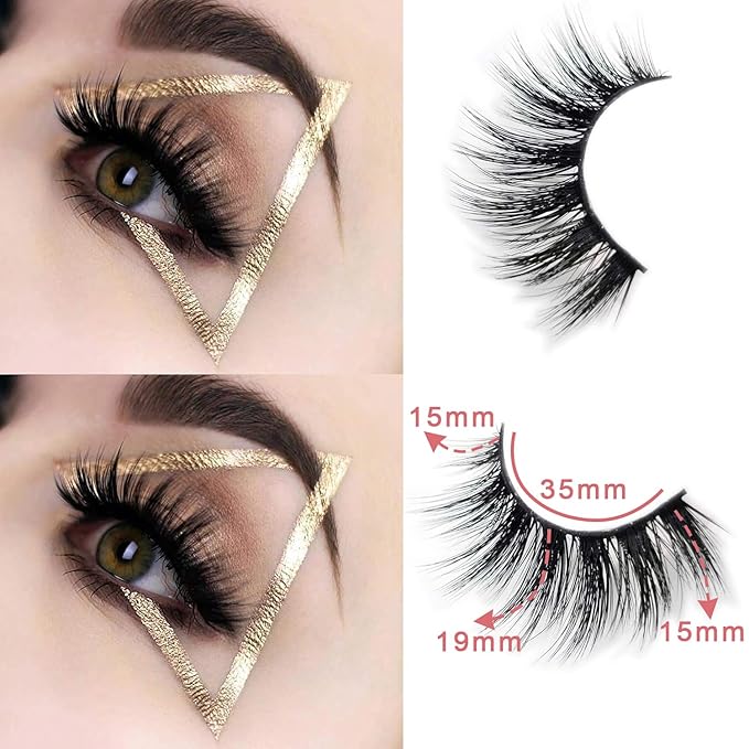Veleasha Lashes 5D Faux Mink Lashes Fluffy False Eyelashes Handmade Eye Lashes Wispy Lightweight Fake Lashes Luxurious Volume Fake Eyelashes 7 Pairs Pack (Dubai)