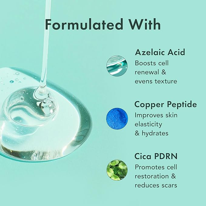 Rael Miracle Clear PM Serum 5000 - Microcrystal Serum for Face with Azelaic Acid and Cica PDRN, Pore Minimizer, Uneven Skin Tone, Korean Skin Care (1.08 fl oz)