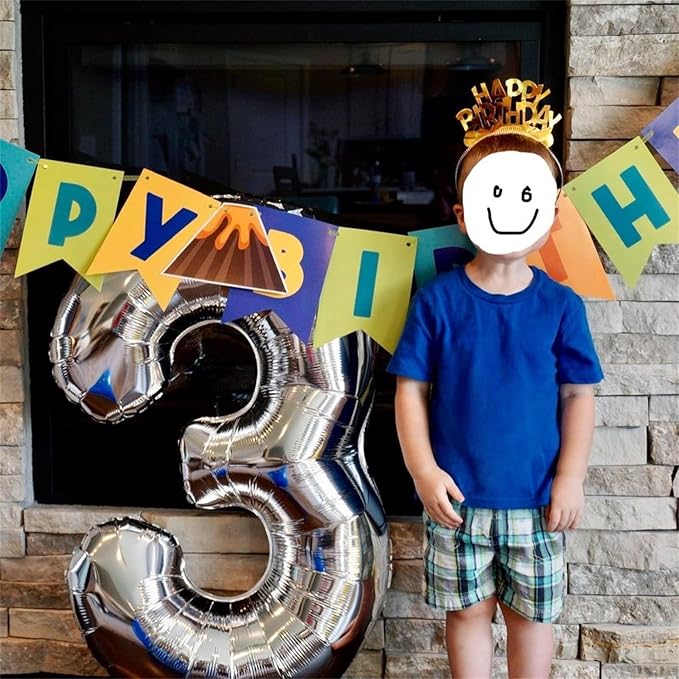 Silver Number Balloons, 40 inch Large Number 2 Foil Helium Balloons for Girls Women, Self Inflating Number Balloons 0-9 for Men Boys 2nd 12th 30th Birthday Anniversary Party Celebration Decoration