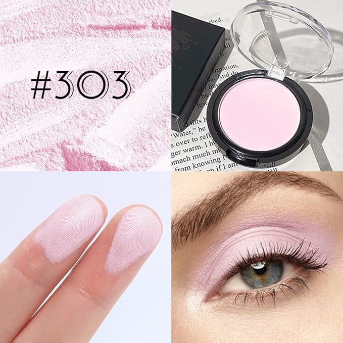 Monochrome Matte Eye Shadow Palette,Light Pink Neutral Nude Matte Pressed Powder Single Eyeshadow,Natural Long Lasting Naturing-Looking Eyeshadow,Talc,Paraben Vegan & Cruelty Free