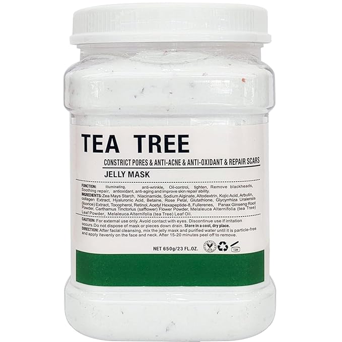 YMEYFAN Jelly Mask for Facials Professional, Tea Tree Peel Off Jelly Face Mask Powder, Deep Hydrating Moisturizing Facial Skin Care, Home Spa Day DIY Skincare for Women and Men (23Fl Oz)