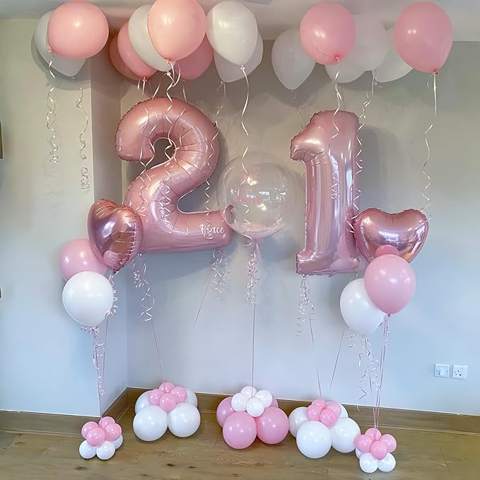 40" Balloon Number 0 Pastel Pink, Large Foil Pink Number Balloons Set 0-9 for Girls, Light Pink 0 Helium Balloons for Women Birthday Anniversary Graduation New Year Party Decoration Supplies