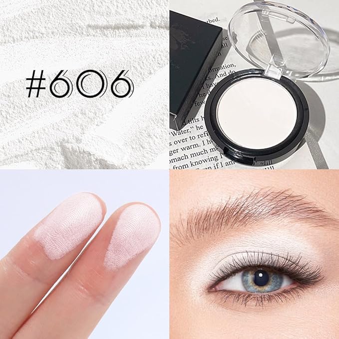 Monochrome Matte Eye Shadow Palette,Pearl White Neutral Nude Matte Pressed Powder Single Eyeshadow,Natural Long Lasting Naturing-Looking Eyeshadow,Talc,Paraben Vegan & Cruelty Free