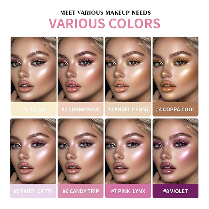 CHIFURE Eyeshadow Stick, Shimmer and Matte Cream Eye Shadow Brightener Sticks Eyeliner Pencil Crayon, Waterproof Long Lasting Eye Highlighter Stick Makeup,0.056 Oz (8-color eyeshadow palette)