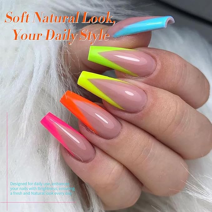 Born Pretty Gel Nail Polish Halloween Neon Fluorescent Orange Hot Pink Blue Yellow Green Purple Soak Off U V LED Gel Nail Polish Set Nails Art 7ml 6pcs