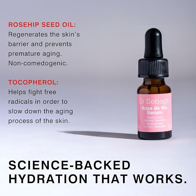 Dr Sebagh Rose de Vie Serum - 0.17 fl oz | Award-Winning Nourishing Anti-Aging Formula | Use with Dry, Mature, or Sensitive Skin | Designed to Soothe Redness & Irritation | Regenerating & Invigorating