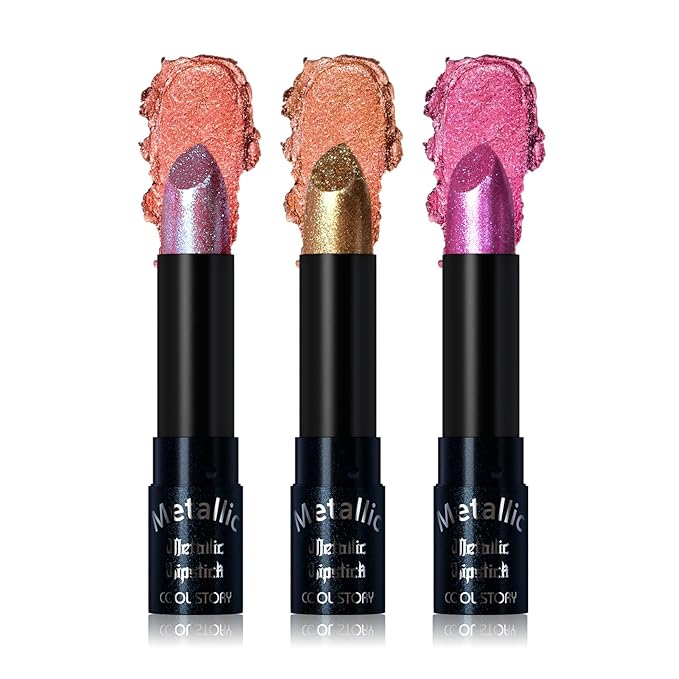 Metallic Glitter Lipstick Set Shimmering Colors (Set-B)