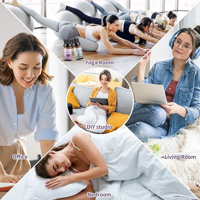 Sedbuwza Lavender Eucalyptus Essential Oil Set, Lavender Fragrance Oil Eucalyptus Scent Oil Set for Diffuser, Aromatherapy, Massage, Soap, Candle Making 2 x 10 ml