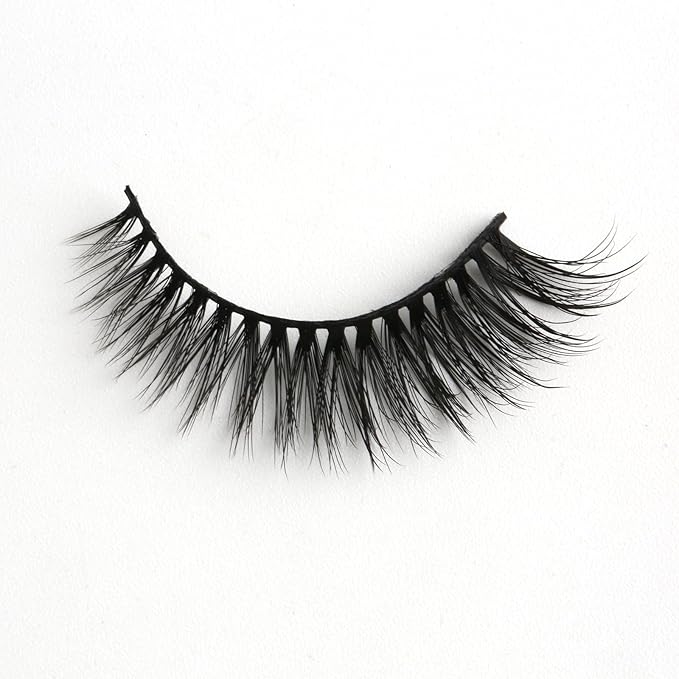 SUNWELL False Eyelashes 12mm Mink Lashes Natural Look Cat Eye Faux Mink Lashes 3D Fluffy Soft Luxury Volume Fake Lashes 10 Pairs Pack