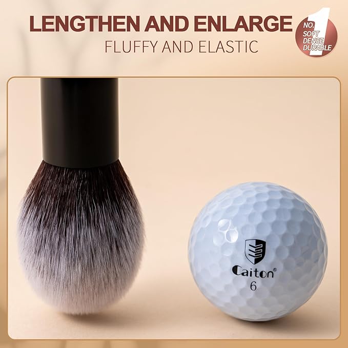 ZAMEL Professional Travel Goat Hair Makeup Brushes Set, 15Pcs Kabuki Face & Eye Makeup Brush set Ultra Soft Dense Flat Foundaiton Blush And Extra-large loose Powder Brush Eyeshadow